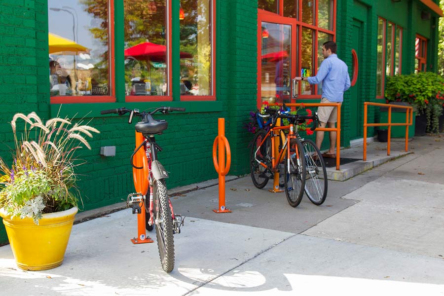 orange bike racks