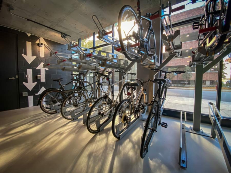 Double Tier Bike Racks, 2-Tier Quad Hi-Density Bike Rack