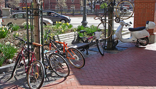 Bike rack parking 2025 lot