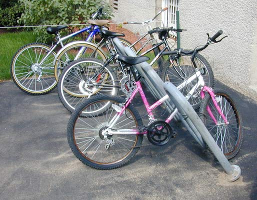 bike rack leaning over