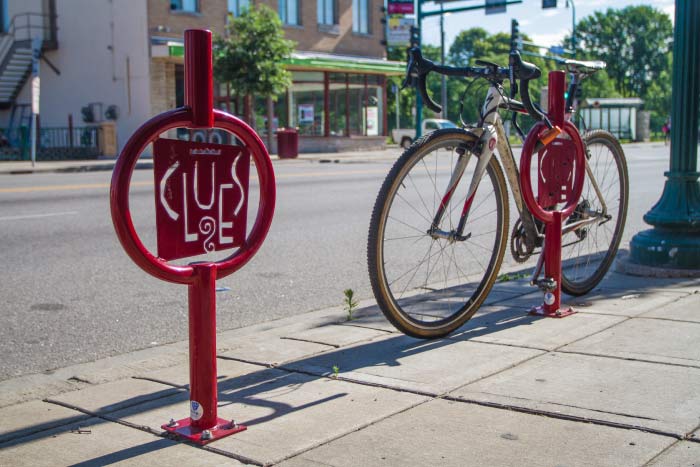 rack installed on sidewalk